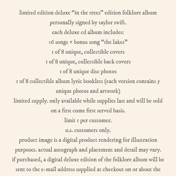 NEW Taylor Swift SIGNED Folklore CD - Picture 4 of 7